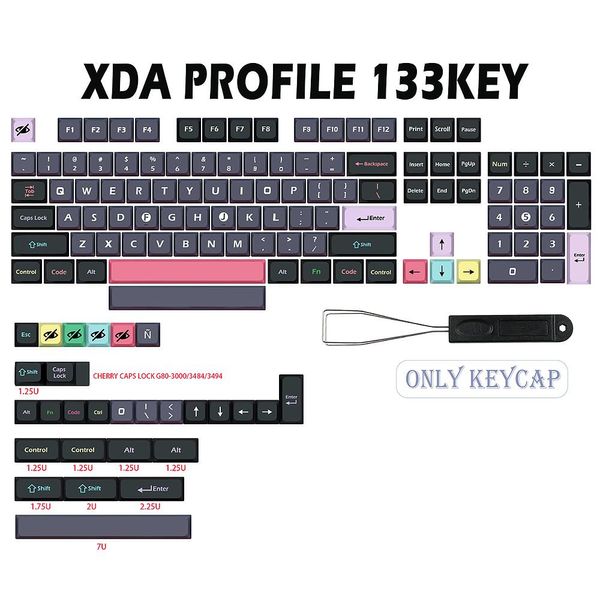 Acessórios gmkkey drácula keycaps xda dyesub chave para dz60/rk61/gk64/68/75/84/980/104 teclado mecânico gmk keycap 7u barra de espaço