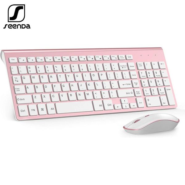 Combos SeenDa Kabellose Tastatur und Maus 2,4 G Ergonomische und schlanke kabellose Tastatur-Maus-Kombination für Computer Windows PC Laptop