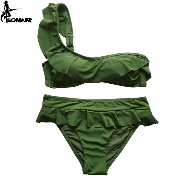 Costumi da bagno da donna Bikini con volant 2023 Costumi da bagno monospalla da donna Push Up Set brasiliano Costumi da bagno a fascia Nuoto