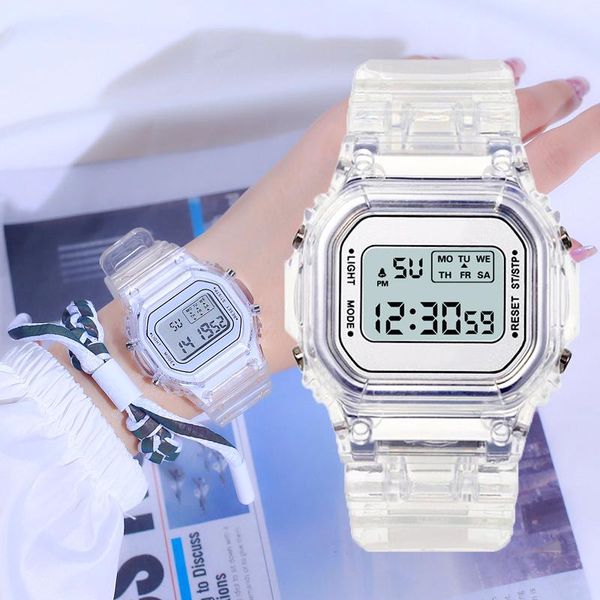 Orologi da polso Orologio da donna Display a LED elettronico Moda digitale Casual Simple Silicone Girls Montre Homme GiftOrologi da polso