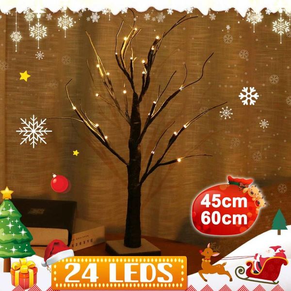 Saiten USB Zweige Hohe Simulation Schnee Weihnachtsbaum Licht Tischlampen Nacht Für Home Indoor Hochzeit Party Bar DekorationLED StringsLED LED