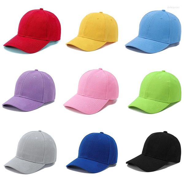 Шляпа шляпы с широкими краями чистый цвет детская бейсбольная шапка детей хип-хоп мальчики для девочек шляпы простые регламентированные на открытом воздухе солнце на открытом воздухе солнце