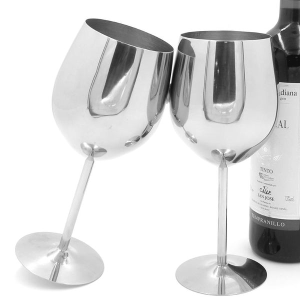 Tazze 2 pezzi 180 ml / 240 ml / 350 ml / 550 ml Calice in acciaio inossidabile di alta qualità Bicchiere da vino rosso di fascia alta Bicchiere da casa Bar Bicchiere da vino Bicchiere da vino