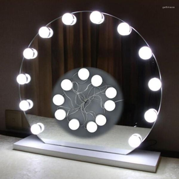 Specchio per il trucco Kit di lampadine a LED Vanity Porta di ricarica USB Cosmetico Illuminato Specchi per il trucco Lampadina Luminosità dimmerabile