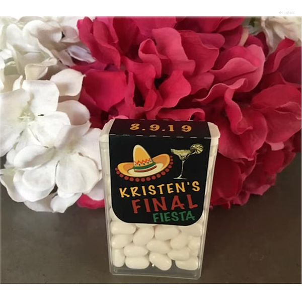 Adesivos de parede personalizados Fiesta Fiesta Tick Favor Favort Label Bachelorette Party Hen Last Bridal Shower Favors