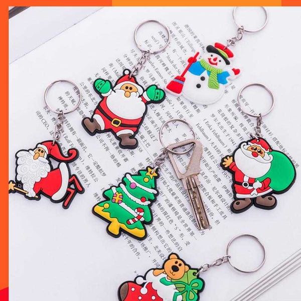 NOVA série de Natal Carreço de chave de chave de carro do carrinho Santa Santa Snowman Tree Christmas Keychain de Natal Acessórios de carros de decoração de automóveis