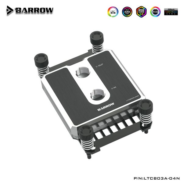 Carriola di raffreddamento a carriola cpu blocco acqua fresca cpu usi per amd ryzen am3 / am4 / pom / ottone metallo superiore / argb luce compatibile 5v gnd 3pin