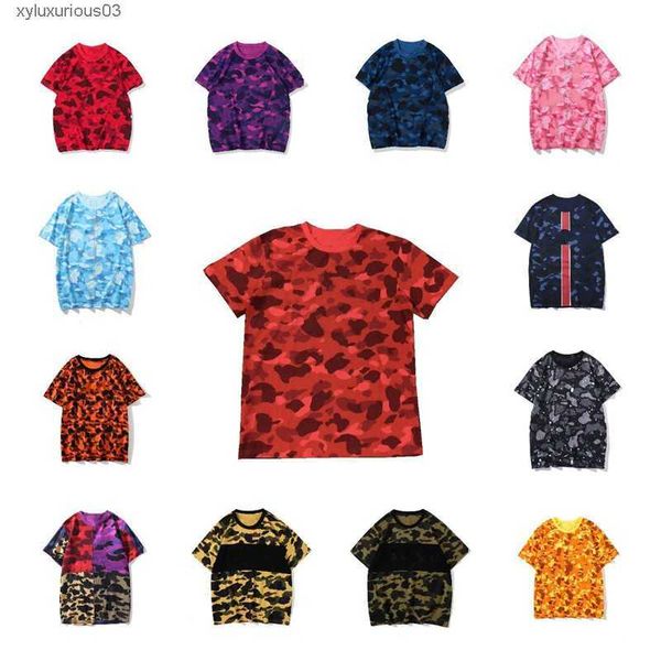 Magliette da uomo Cartone Camouflage Stampato Casual Uomo Manica corta Magliette Donna Hip Hop Streetwear Tees St2201