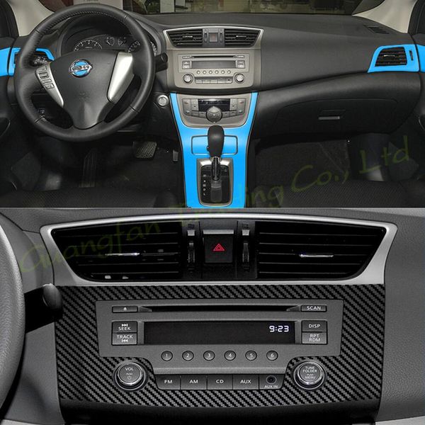 3D/5D In Fibra di Carbonio Auto-styling Copertura Interna Console Colore Adesivi Decalcomanie Ricambi Accessori Per Nissan Sentra Sylphy 2012-2015