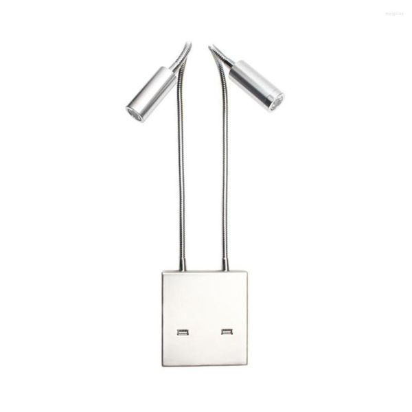 Lâmpada de parede alumínio USB LED CABA LEITA LUZ COM CARREGA PORT BELOM SCHONCE PAR