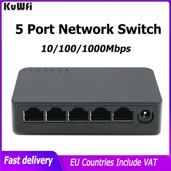 Переключатели Kuwfi 5 Port Gigabit Switch 100/1000 Мбит/с.