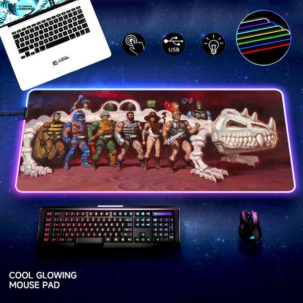 Restos Rouse Pad Laptop Gamer Computador Ele Man Masters of Universe Heman Desk Mat Carpet Acessórios para jogos PC RGB Tapis Souris Mousepad