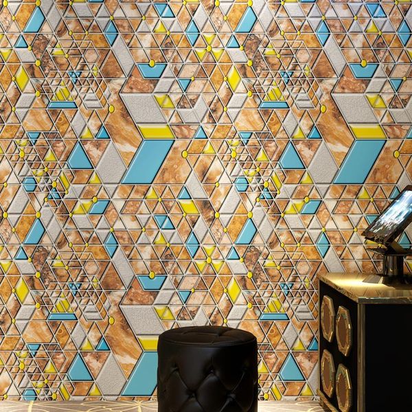 Tapeten Moderne Imitieren Mosaik Tapeten Wohnkultur Wasserdichte PVC-Papierrollen Für Hintergrund Dekorative Personalisierte Shop