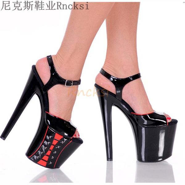 Sandali Rncksi 20cm -vendita sexy per passerelle e scarpe sexy decorate con cinturini laterali Performance di strada