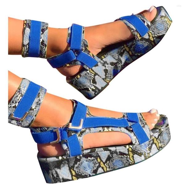 Sandalen Damen Schuhe Frauen Heels Offene spitze Ankel Strap Schlangenleder Wohnungen Strand Sommer Hausschuhe Alias Mujer