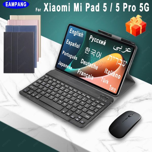 Caso per xiaomi pad 5 tastiera case xiaomi pad 5 pro mipad 5 inglese russo arabo arabo francese francese tastiera portoghese coreana coreana