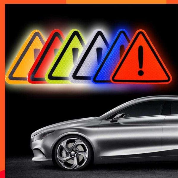 New Triangle Automotie Decorazione Decalcomania Resistenza agli agenti atmosferici Segnale di avvertimento Adesivo riflettente Durevole Segnale di pericolo Adesivo per auto Universale