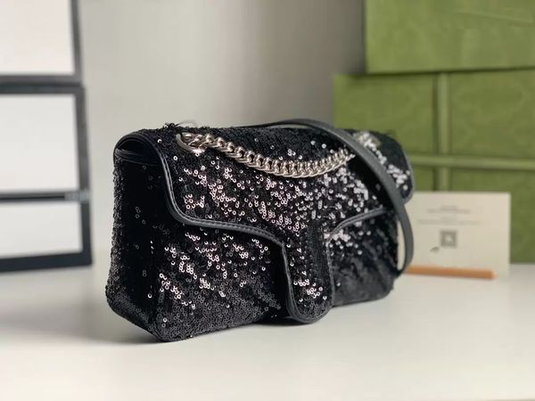 2023 bolsas de ombro para mulheres designers marmont marmont saco de veludo de veludo tira deslizante tira de hardware antigo hardware de seda de seda por atacado bolsas