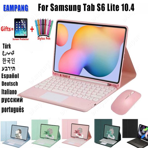 Case Case per Samsung Galaxy Tab S6 Lite 2022 Caso con tastiera P610 P615 P613 P619 Tastiera coreana ebraica arabo russa