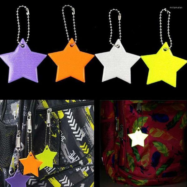 Chaves 32CE Segurança da criança Refletor Key Ring Star Star Ultra Refletive Kichain para Mochilas de Backpachas de Roupas Miri22