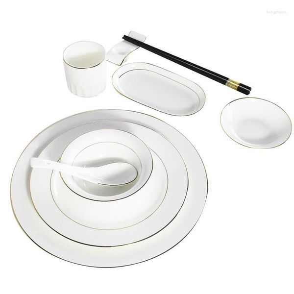 Conjuntos de utensílios de jantar Spot Bone China Conjunto de mesa de mesa simples Phnom Penh Cerâmica Combinação de pratos domésticos da mesa ocidental