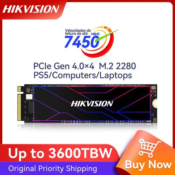 Приводы Hikvision SSD PCIe 4.0 NVME M2 2280 512GB 1TB 7450MB/S Официальный жесткий диск для ноутбука Бесплатная доставка