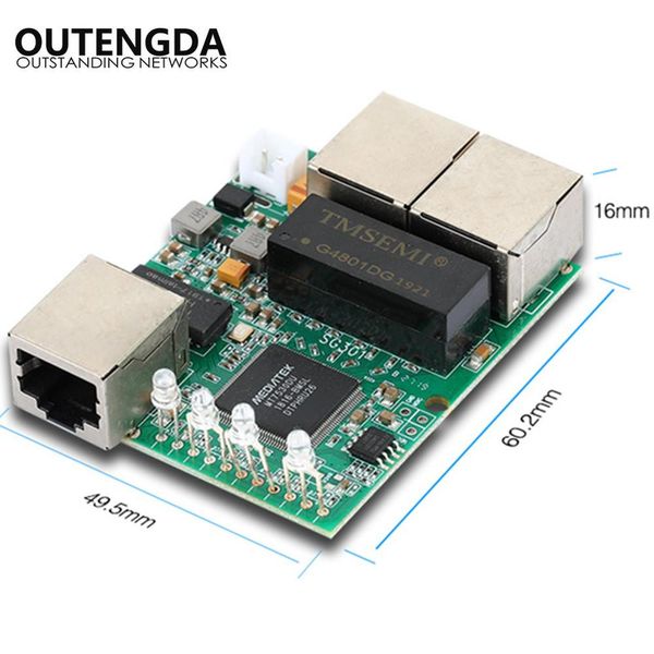 Переключатели 3 порта 10/100/1000 Мбит/с коммутатора Переключатель PCBA модуль мониторинга сетевой концентратор Mini Gigabit Builtin Ethernet Fast Network Switch