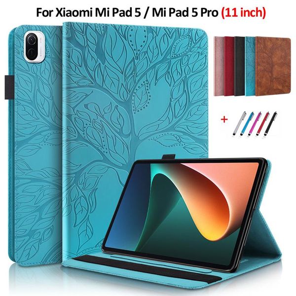 Brieftaschen Tablet Funda für Xiaomi Mipad 5 mi Pad 5 6 Pro Case 11 Zoll Prädbaum Flip Wallet Stand Hülle für Xiaomi Pad 5 6 Redmi Pad Fall