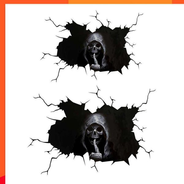 Neue lustige Geschenk Scary Skull Aufkleber Aufkleber für Auto wasserdicht Knochen Skelett Fenster Auto Home Tür Wandaufkleber Innenzubehör