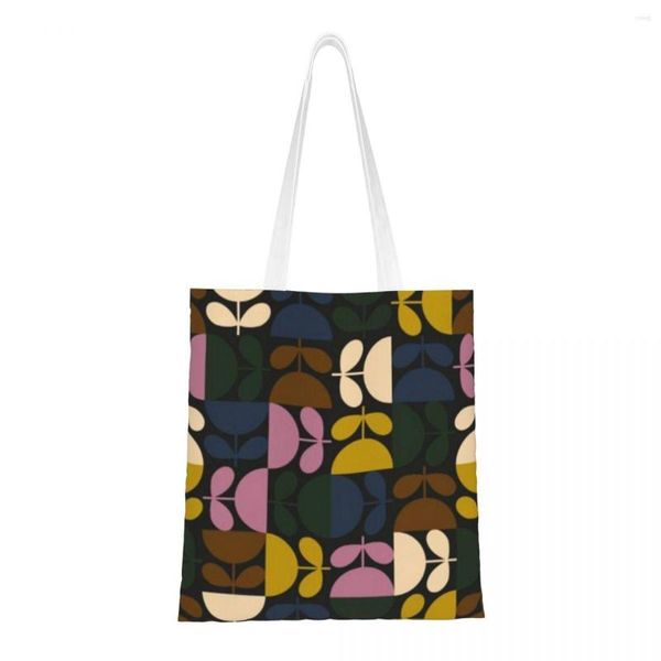 Borse per la spesa Borsa per la spesa geometrica a stelo multiplo Orla Kiely Borsa per la spesa in tela con stampa kawaii Borsa a tracolla per shopper durevole Scandi Borsa moderna