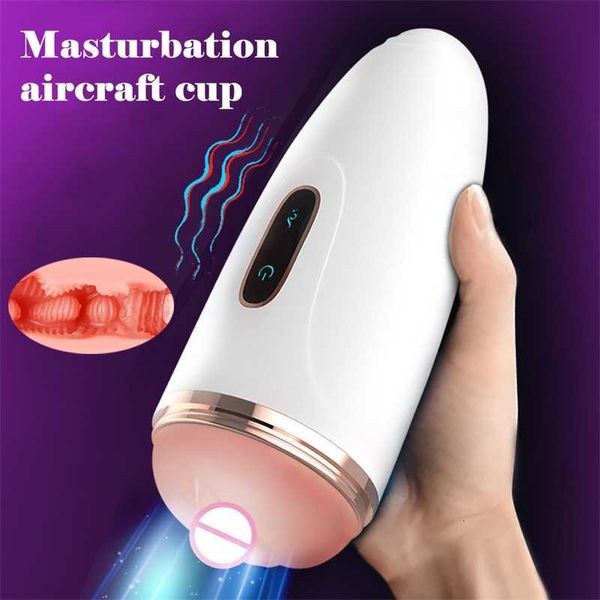 Sexspielzeug Massagegerät Männlicher Masturbator Rotierender Flugzeugbecher Simuliert die enge Vagina der Frau Oral Deep Throat Anal Maschinen Spielzeug für immer