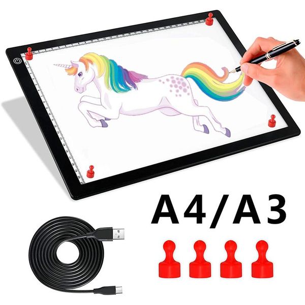 Tablet A4/A3 Lavagna luminosa portatile Tracing Light Box Tavolo da disegno magnetico Tavolo da disegno leggero Light Box per tracciare il blocco da disegno