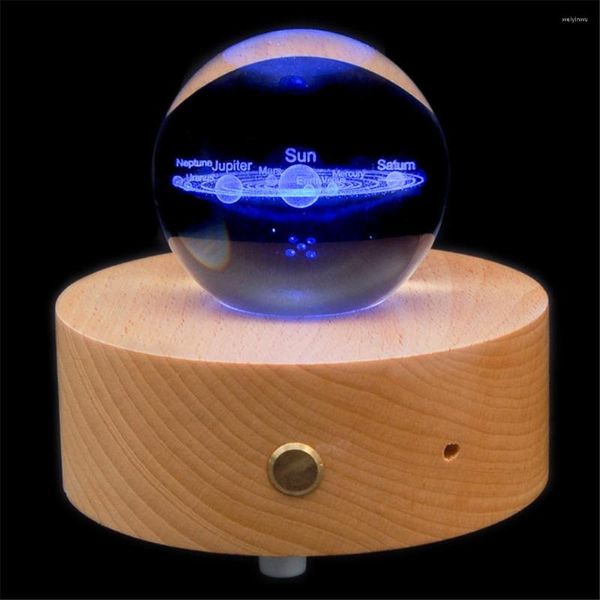 Luci notturne Sfera di cristallo di faggio Carillon Bluetooth Regalo luminoso LED farcito con luce per dormire Decorazione della stanza degli adolescenti