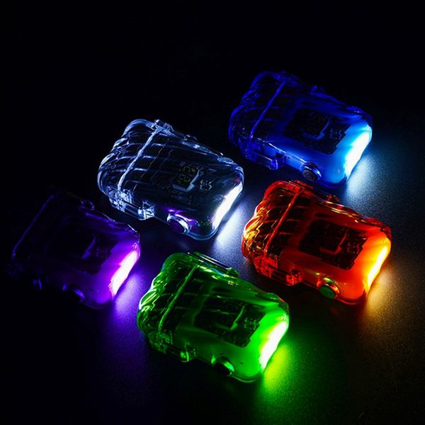 Neueste Rauchen Transparent Bunte Zinklegierung Feuerzeuge Wasserdicht Trockenen Kräutertabak Zigarettenspitze Tragbare Taschenlampe Anhänger Lanyard Feuerzeug