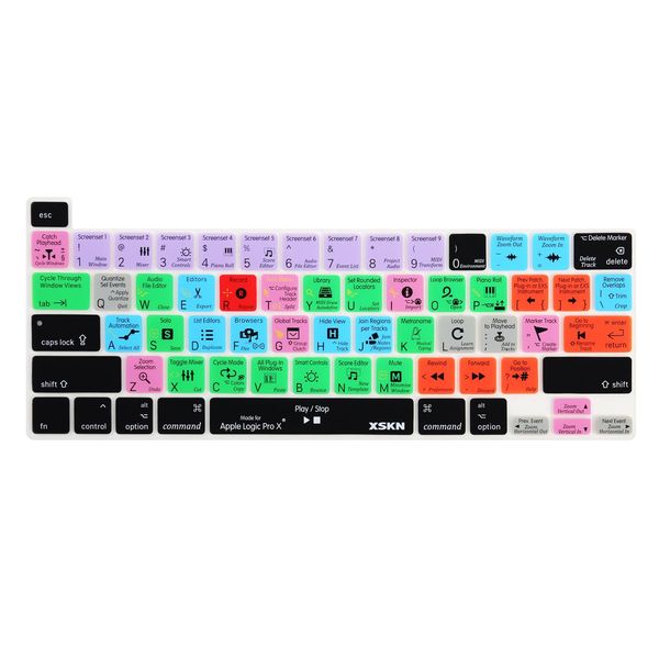 Deckt XSKN Logic Pro X Shortcuts Keyboard Deckhaut für neue MacBook Pro 13 -Zoll mit Touch -Bar A2338 M1 A2251 A2289 US -Version