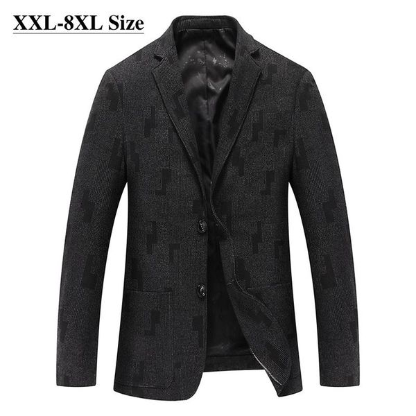 Herrenanzüge Blazer 8XL 7XL 6XL Blazer Freizeitanzug Jacke Büro Business Kleid Plus Size Gestreiftes Gitter Mode Frühling Herbst Mäntel Clot