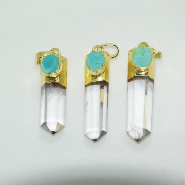 Colares pendentes moda jóias boho cura natural de pedra para mulheres uivo verde uivo claro colar de quartzo cristal