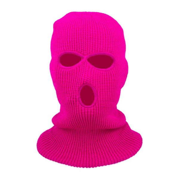 Boinas de inverno capa quente de esqui masculino e ciclismo frio rosa máscara vermelha máscara de lã de lã de três buracos Face esportes