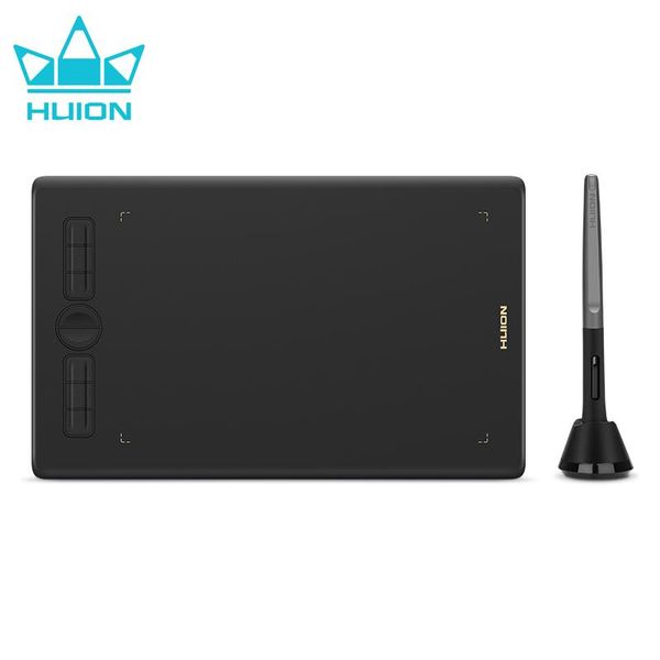 Tablets huion h580x gráficos tablet digital bateria livre caneta tablets assinatura desenho almofada telefone conectividade chorm os android suporte