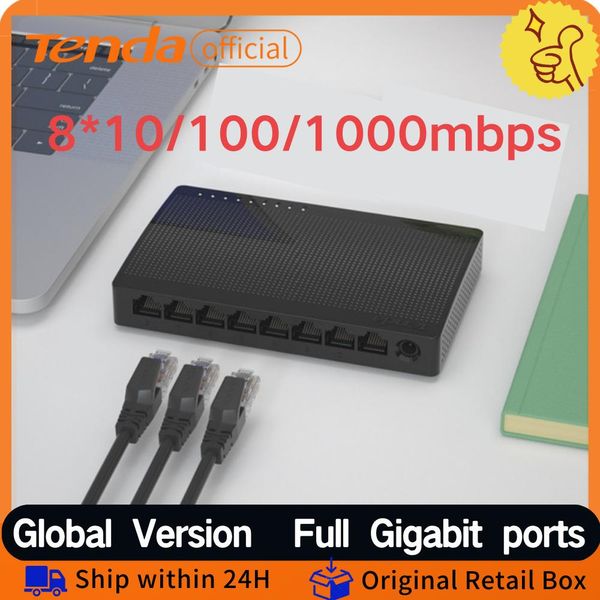 Steuerung Tenda Gigabit Swicth Ethernet Network Switch 5/8 Ports 10/100/1000 Mbit/s Smart Switcher Fast Soho Switch 6K Lightning Protect Protect