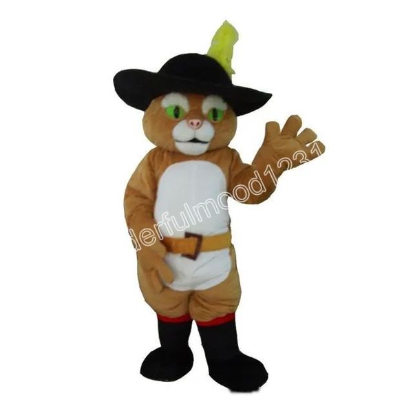 Stivali PUSS Cat Mascot Costumes Carnival Hallowen Regali Unisex Adulti Fancy Party Games Outfit Holiday Outdoor Advertising Outfit Suit