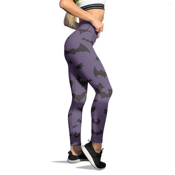 Calças ativas Flare x Alto de abóbora feminina Leggings de ioga esportes hallowstripes