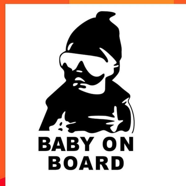 New Baby On Board Bambini Baby On Board Decalcomanie Protezione solare Auto Moto riflettente Decal Car Styling Adesivi per auto Resistente ai graffi