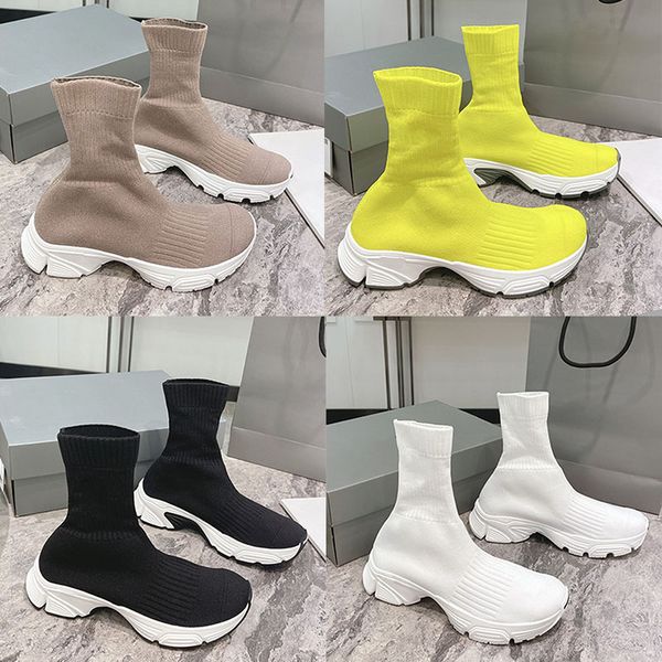 Balencig Ayakkabı Çorap Balencaiiga Top Balenicass Uzun Kalite 2023 Kadın Erkekler Örgü Bahar Üçlü Runner Düz Platform Spor Kabarcıları Sıradan Ayakkabı Klasik Çorap Ayakkabıları Paris D