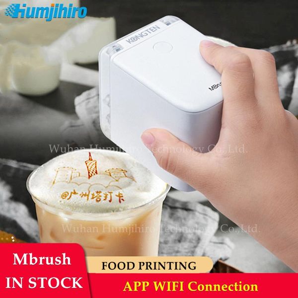 Принтеры Mbrush Coffee Printer Food Printer Mobile Color Mini Handheld Incjet Printer Съедобная чернила продовольственная печать Wi -Fi Princube