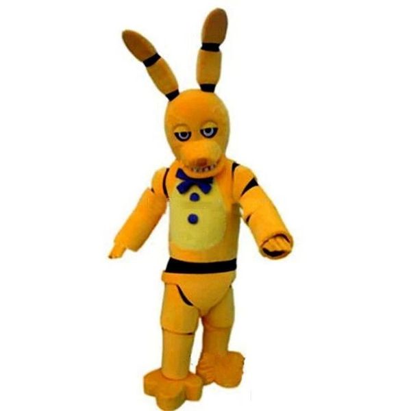 Maskot kostüm yeni yüksek kaliteli ürpertici sarı tavşan maskot kostüm tavşan yetişkin takım elbise fantezi elbise parti cadılar bayramı karnaval tatil