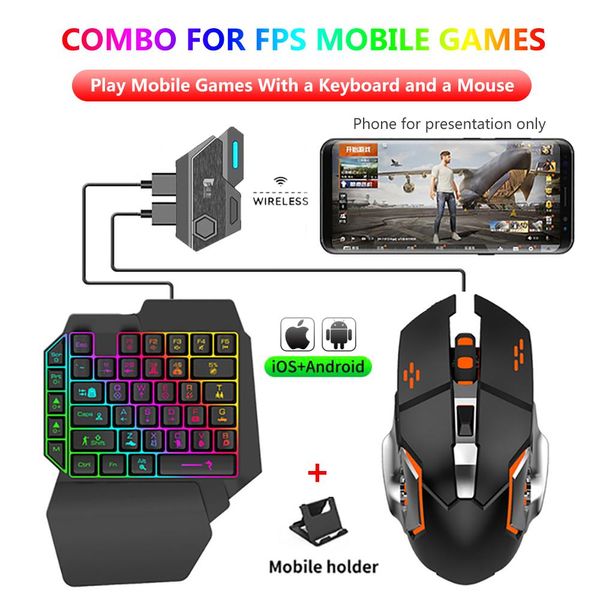 Combos Maus-Tastatur-Konverter PUBG Gaming Professionelles Zubehör Mobile Controller Gaming Schnellere Reaktion für Android IOS Mobile