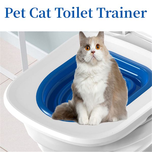 Andere Katzenbedarfsartikel Upgrade-Katzentoilette Katzenstreumatte Toilette Haustierreinigung Wiederverwendbarer Katzentoilettentrainer Katzentrainingsprodukt Kunststoff-Trainingsset 230526