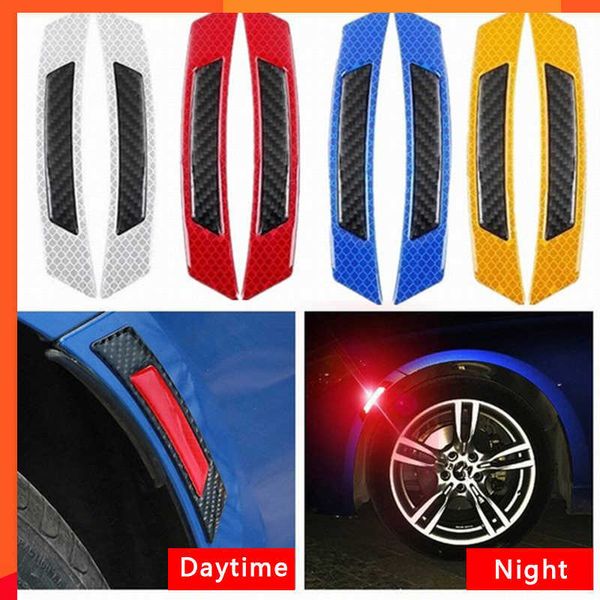 Yeni 2pcs Araba Yansıtıcı Şerit Anti-Çarpıştırma Uyarı Güvenliği Mark Otomatik Taraf Kartı Anti-Çizelge Strip Araba Kapı Tampon Sticker Araç Aksesuar