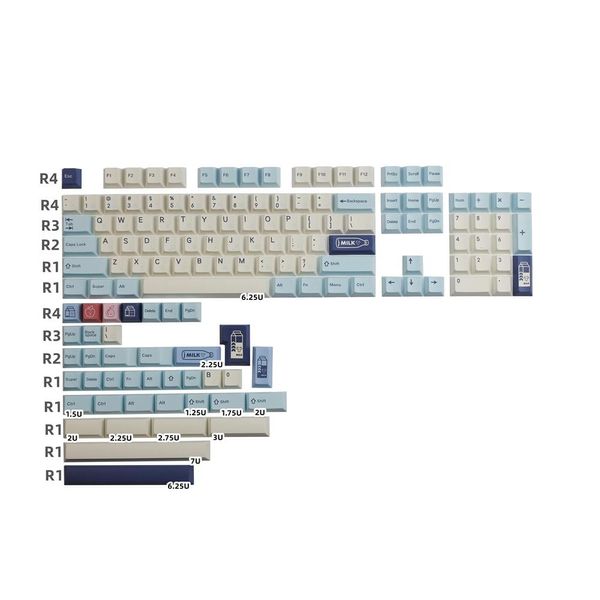 COMBOS Design originale Frutto Frutto KeyCaps Profilo di ciliegia 143 Sublimazione tintura per tintura per interruttore trasversale MX Tastiera meccanica standard al 99%